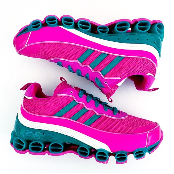🆕 Adidas Microbounce T1 Sneakers Shoes Pink Green - Picture 9 of 12